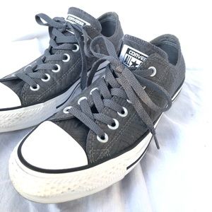CONVERSE NWOT Dark Grey with Stitch Detailing